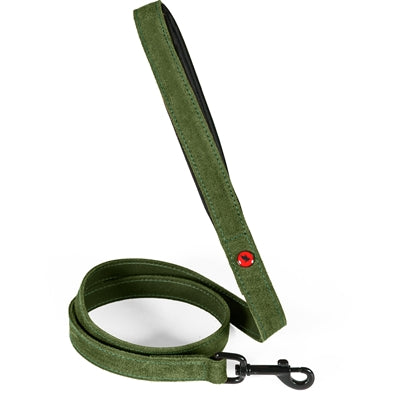 Zolux - expert hondenriem premium leer / neopreen groen