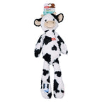Zolux - furry farm koe isache pluche met touw wit / zwart