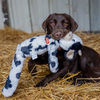 Zolux - furry farm koe isache pluche met touw wit / zwart