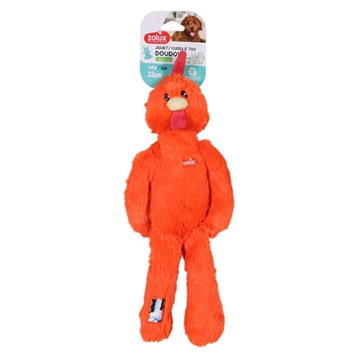 Zolux - furry farm haan brock pluche met touw oranje