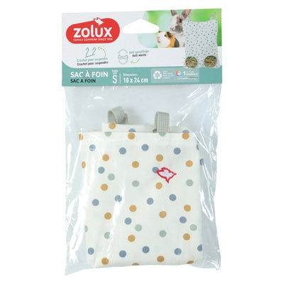 Zolux - hooizak cosy gestipt wit