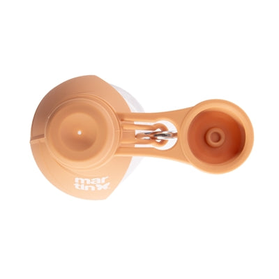 Martin - drinkfles met silicone drinkbak oranje