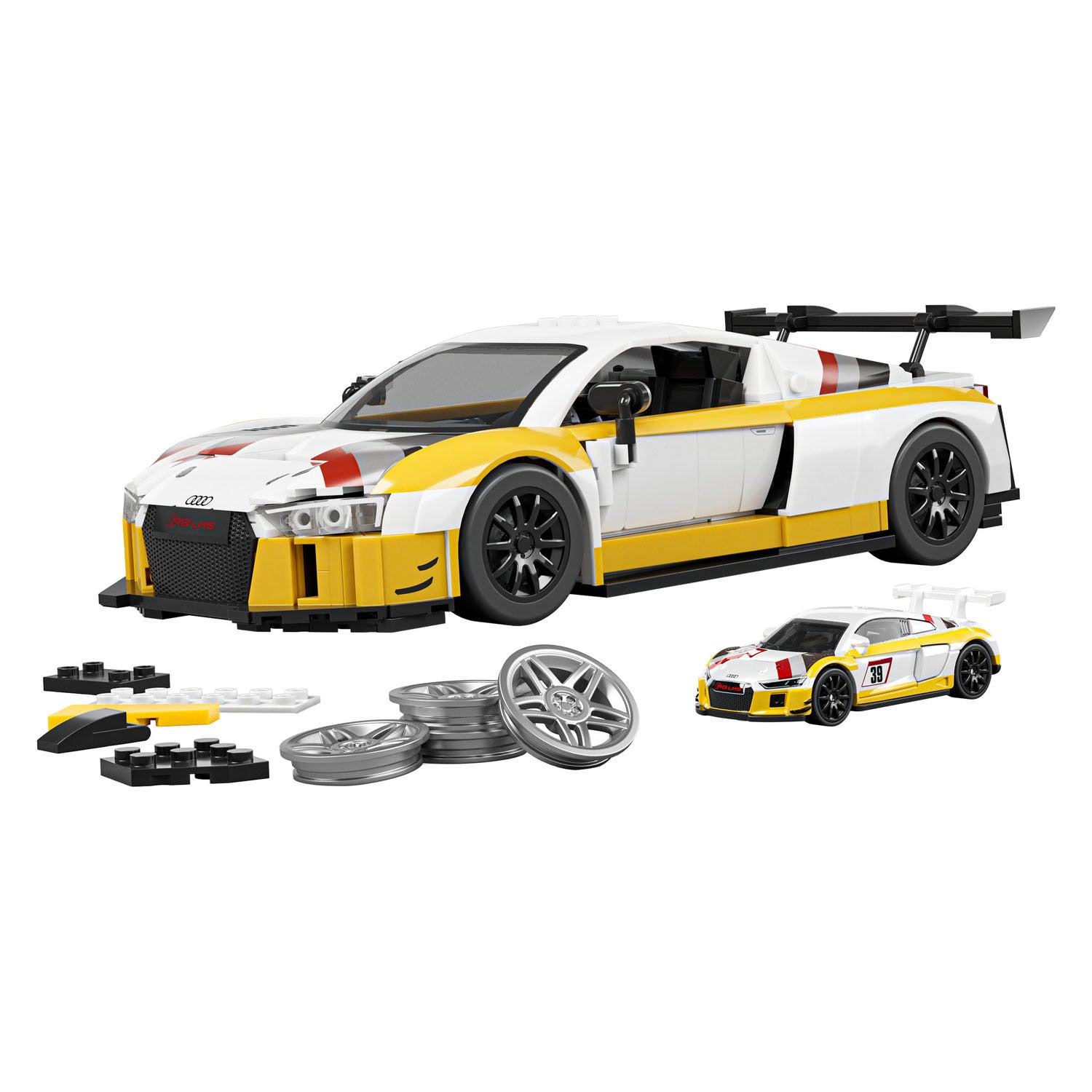 Mattel brick shop hot wheels elite serie - '15 audi r8 lms bouwspeelgoed - 820 onderdelen