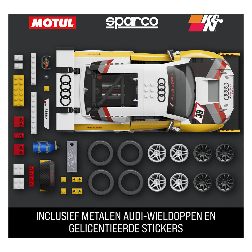 Mattel brick shop hot wheels elite serie - '15 audi r8 lms bouwspeelgoed - 820 onderdelen