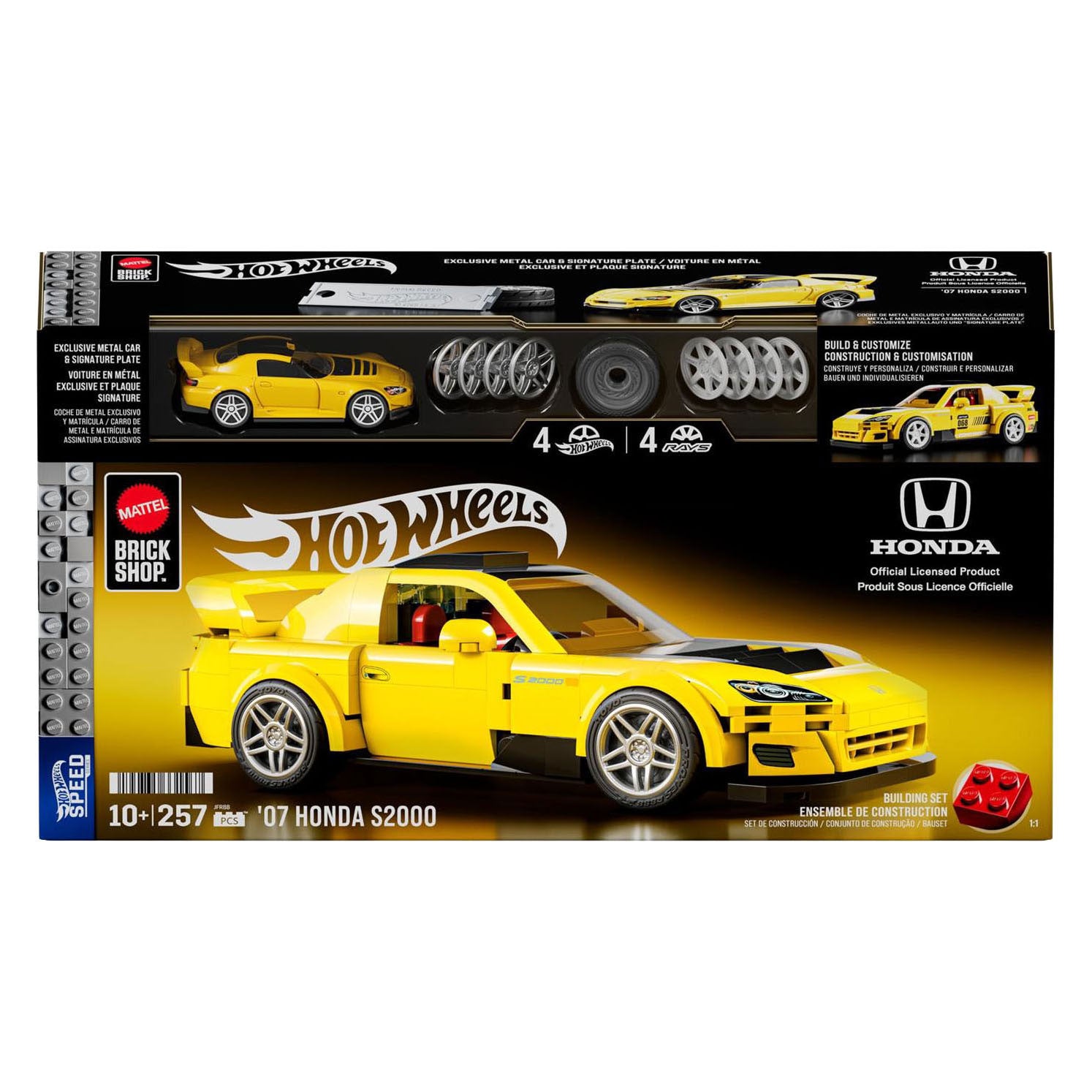Hot Wheels - brick shop speed series 2007 honda s2000 1:32 bouwset - 257dlg.