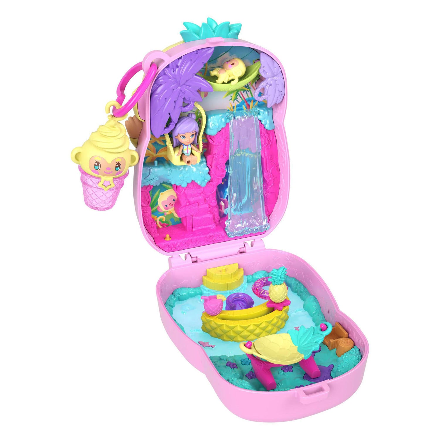 Polly pocket ananas aapje compacte speelset