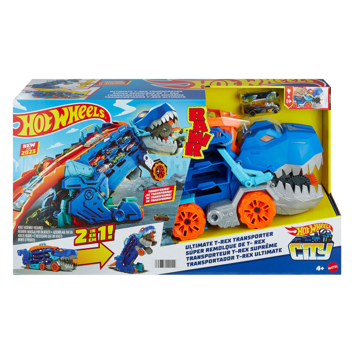 Mattel hot wheels city ultimate t-rex transporter speelset