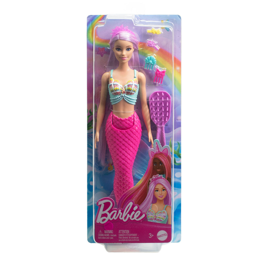 Barbie zeemeermin roze lang haar