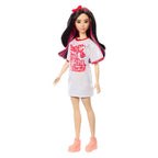 Barbie pop fashionista witte jurk donker haar | 3 stuks