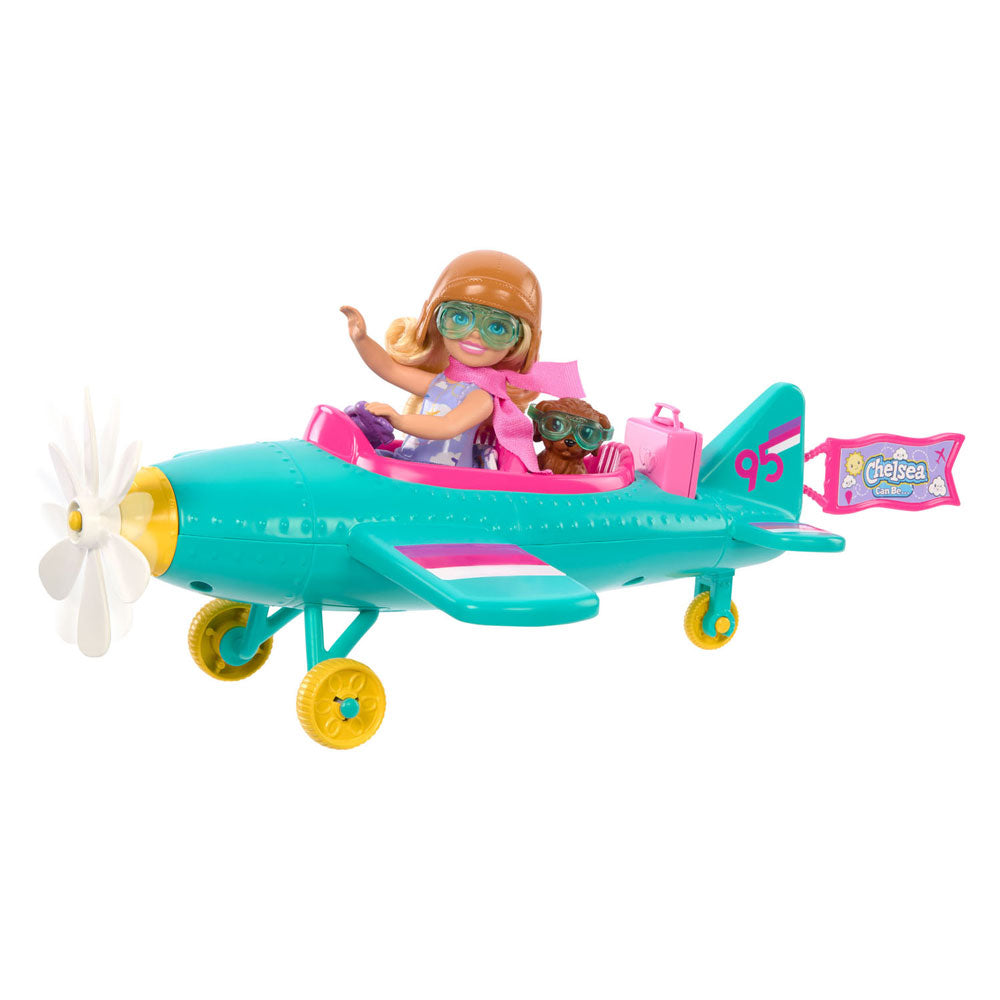 Mattel barbie chelsea modepop met vliegtuig