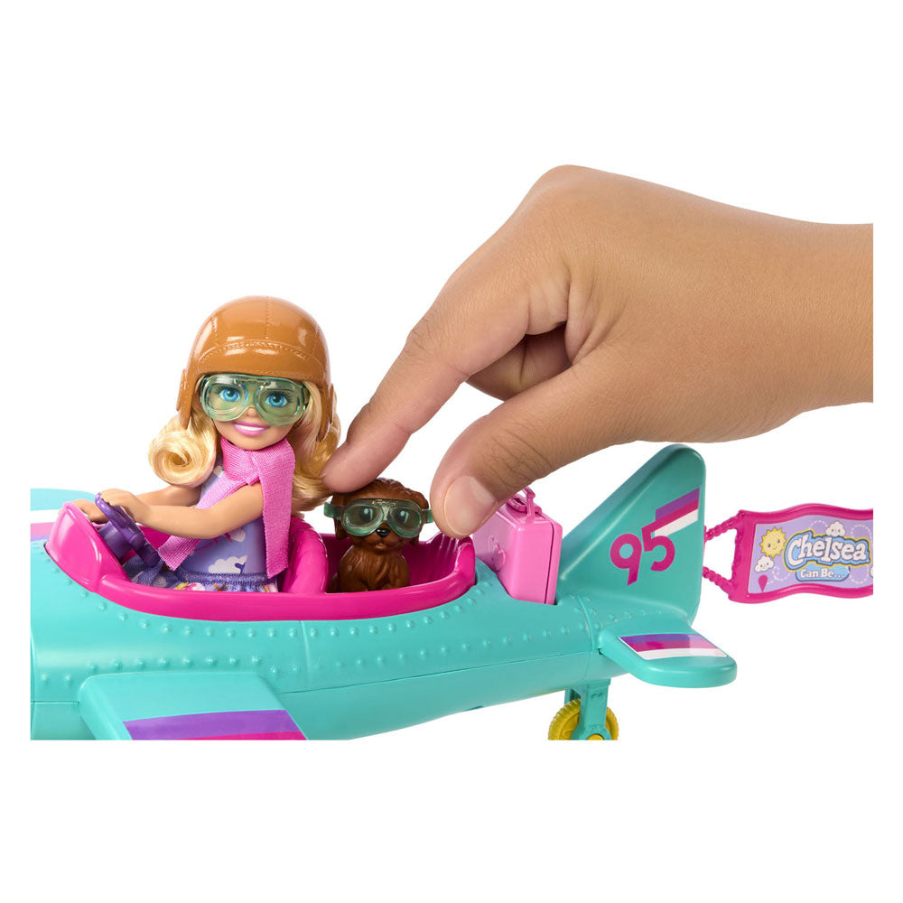 Mattel barbie chelsea modepop met vliegtuig