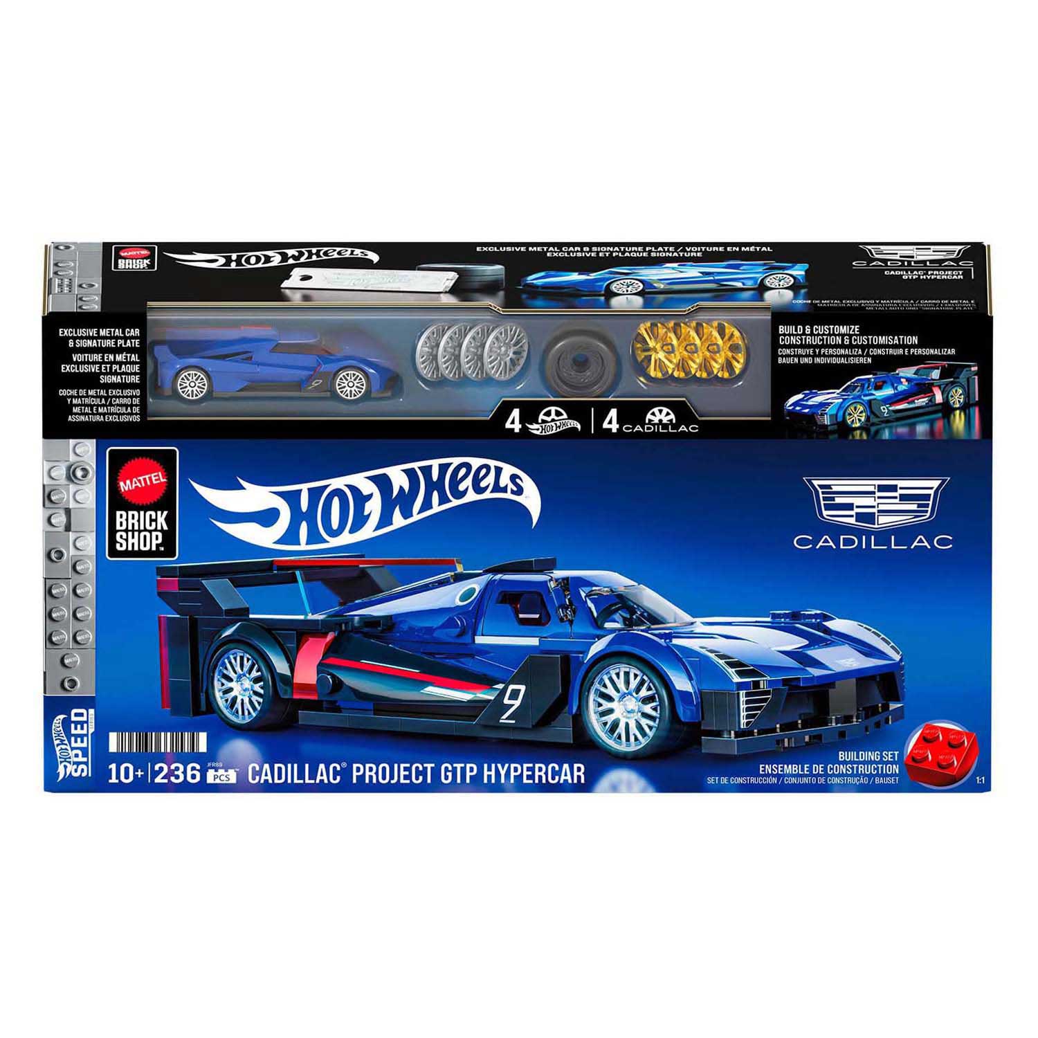 Hot Wheels - brick shop speed series cadillac 1:32 bouwset - 236dlg.