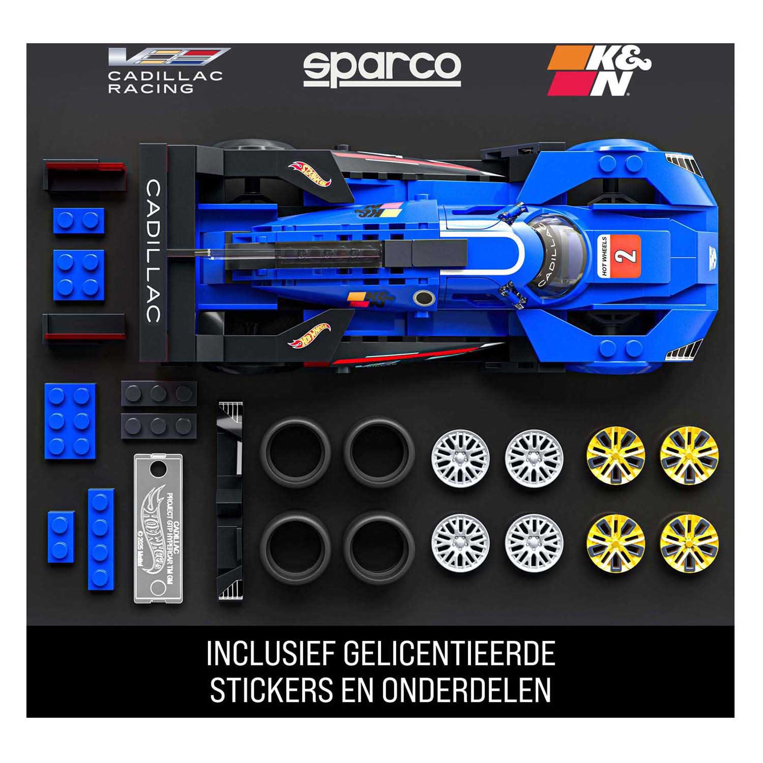 Hot Wheels - brick shop speed series cadillac 1:32 bouwset - 236dlg.