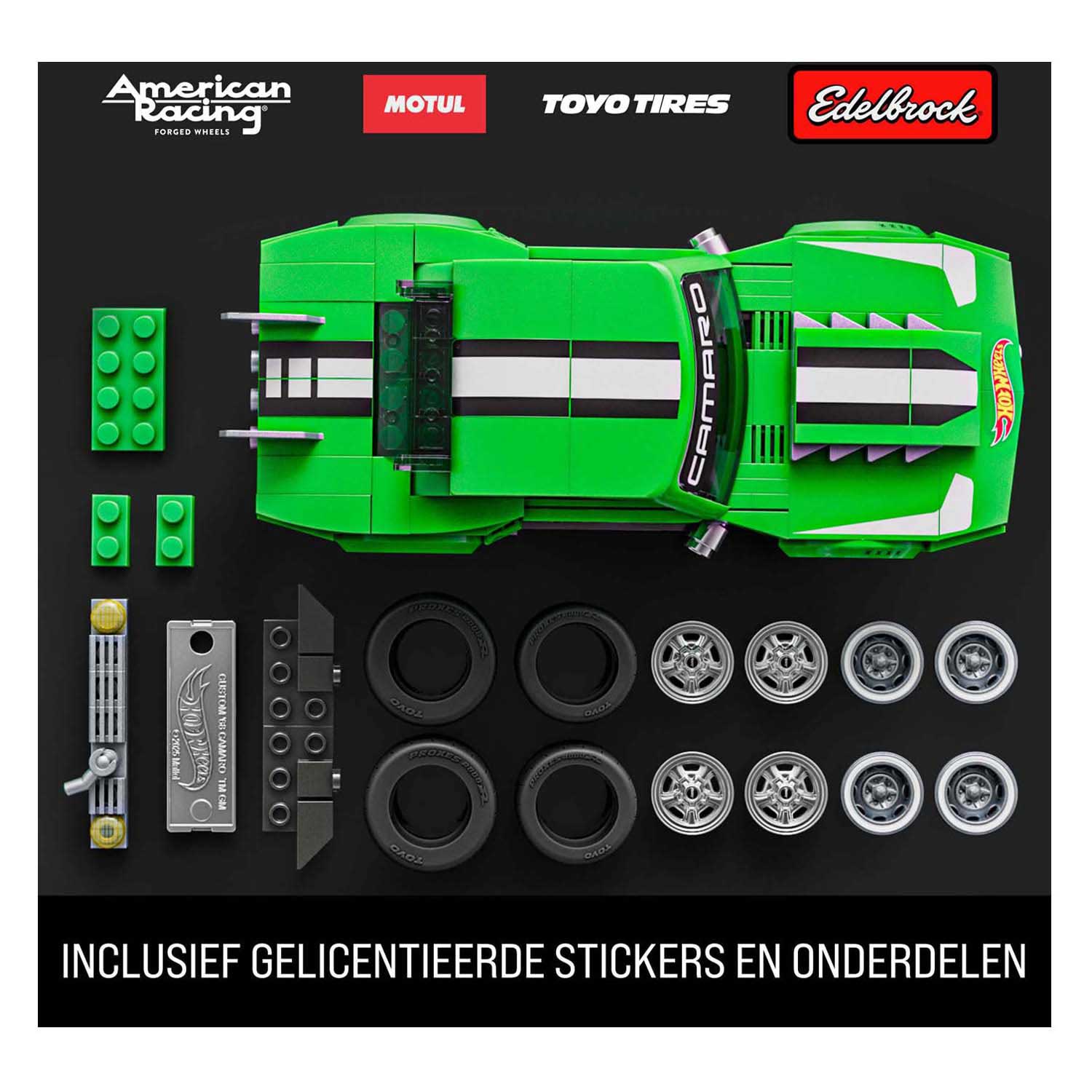Mattel Brick Shop - Brick Shop hot wheels speed serie - custom '68 camaro - bouwspeelgoed - 289 onderdelen