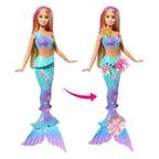 Barbie zeemeermin met magische bloemen blauw