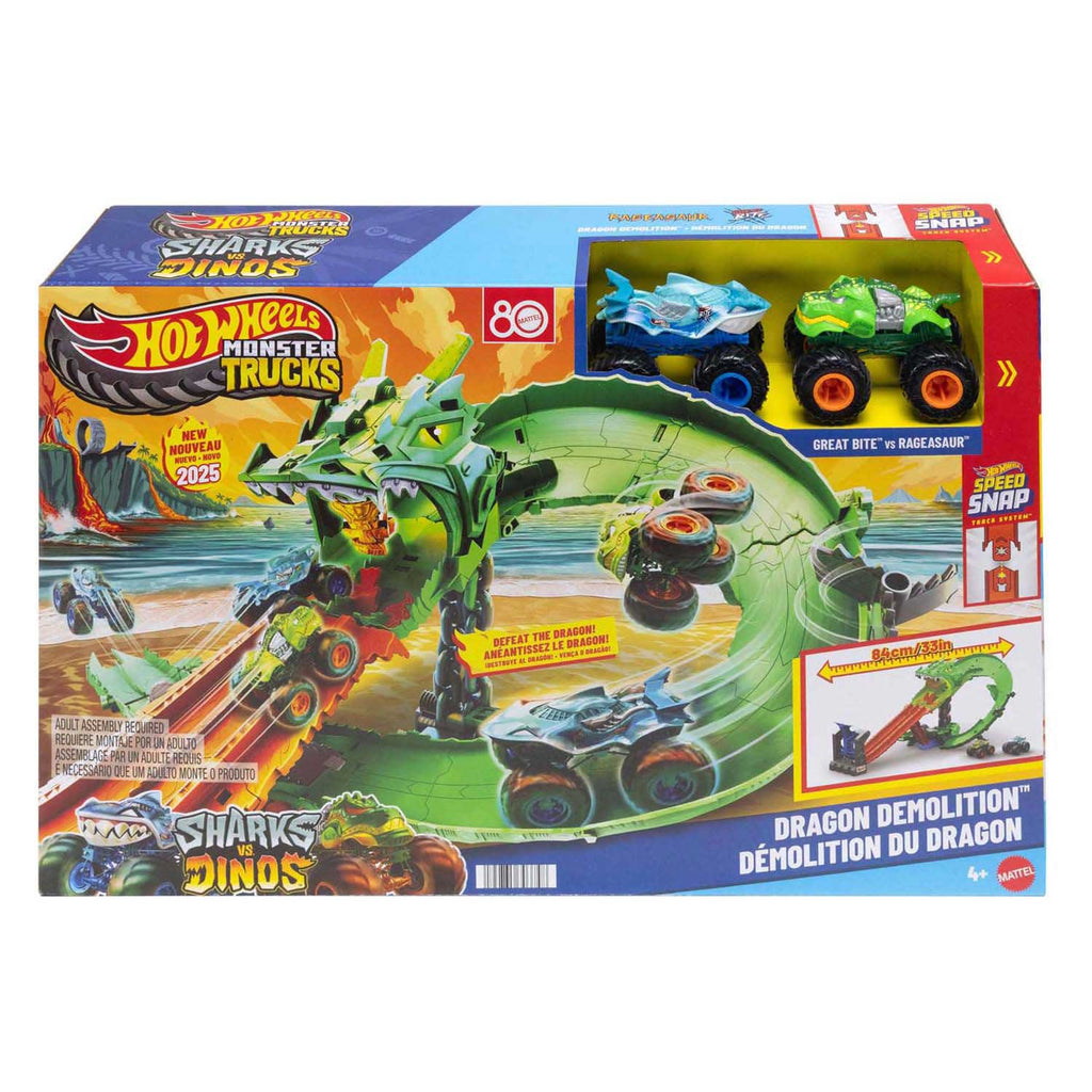 Hot wheels monster track sharks vs dino dragon trackset