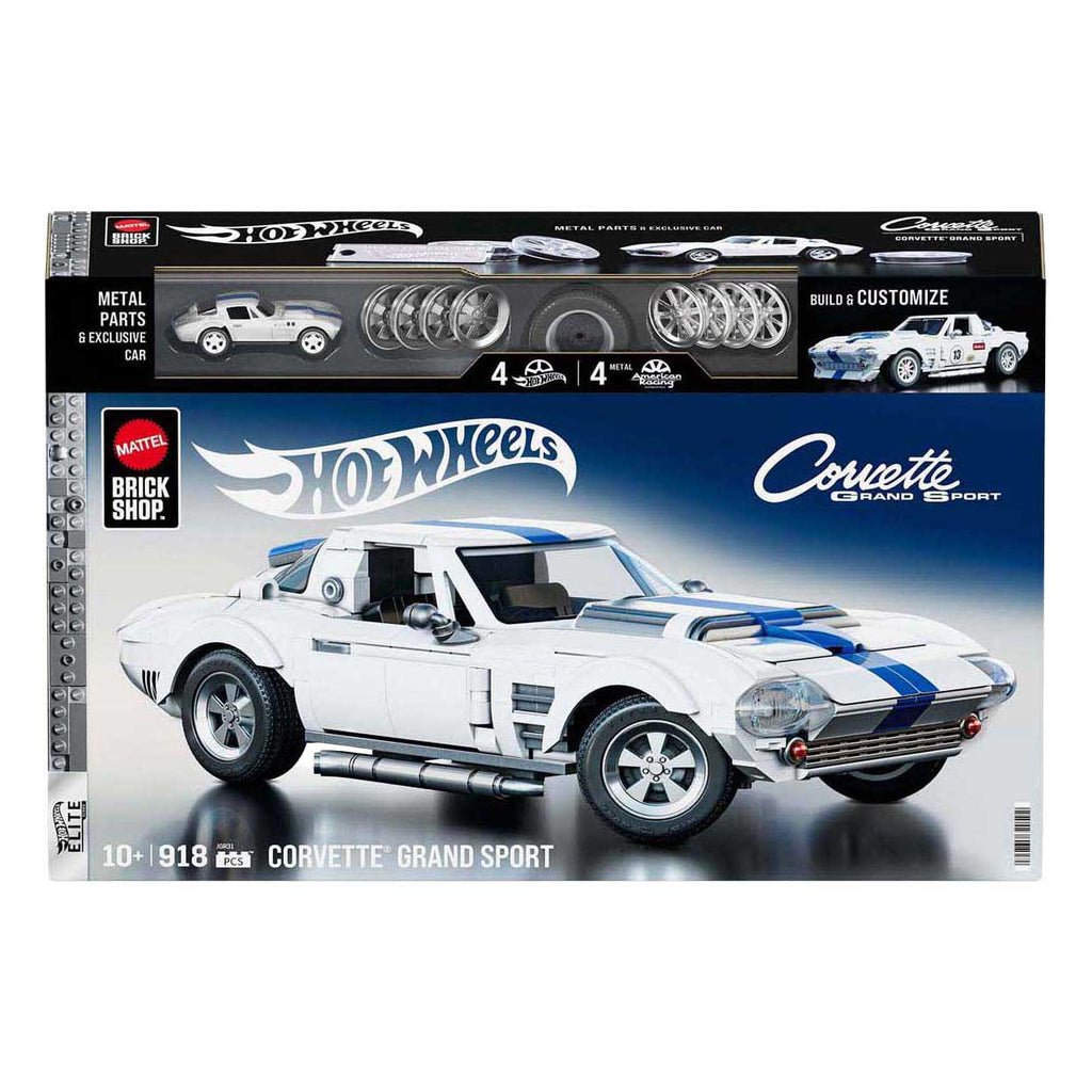 Mattel Brick Shop - Brick Shop hot wheels elite serie - corvette grand sport - bouwspeelgoed - 918 onderdelen