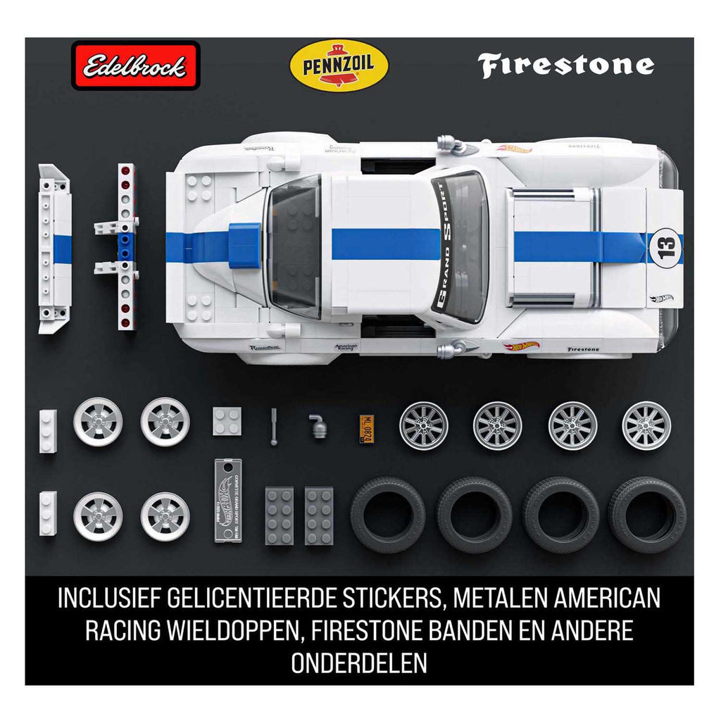 Mattel Brick Shop - Brick Shop hot wheels elite serie - corvette grand sport - bouwspeelgoed - 918 onderdelen