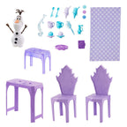 Mattel - frozen elsa's ijspaleis – 5 speelplekken met glijbaan balkon en olaf - 75 cm
