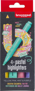 Bruynzeel - markeerstiften set pastel 4 kleuren