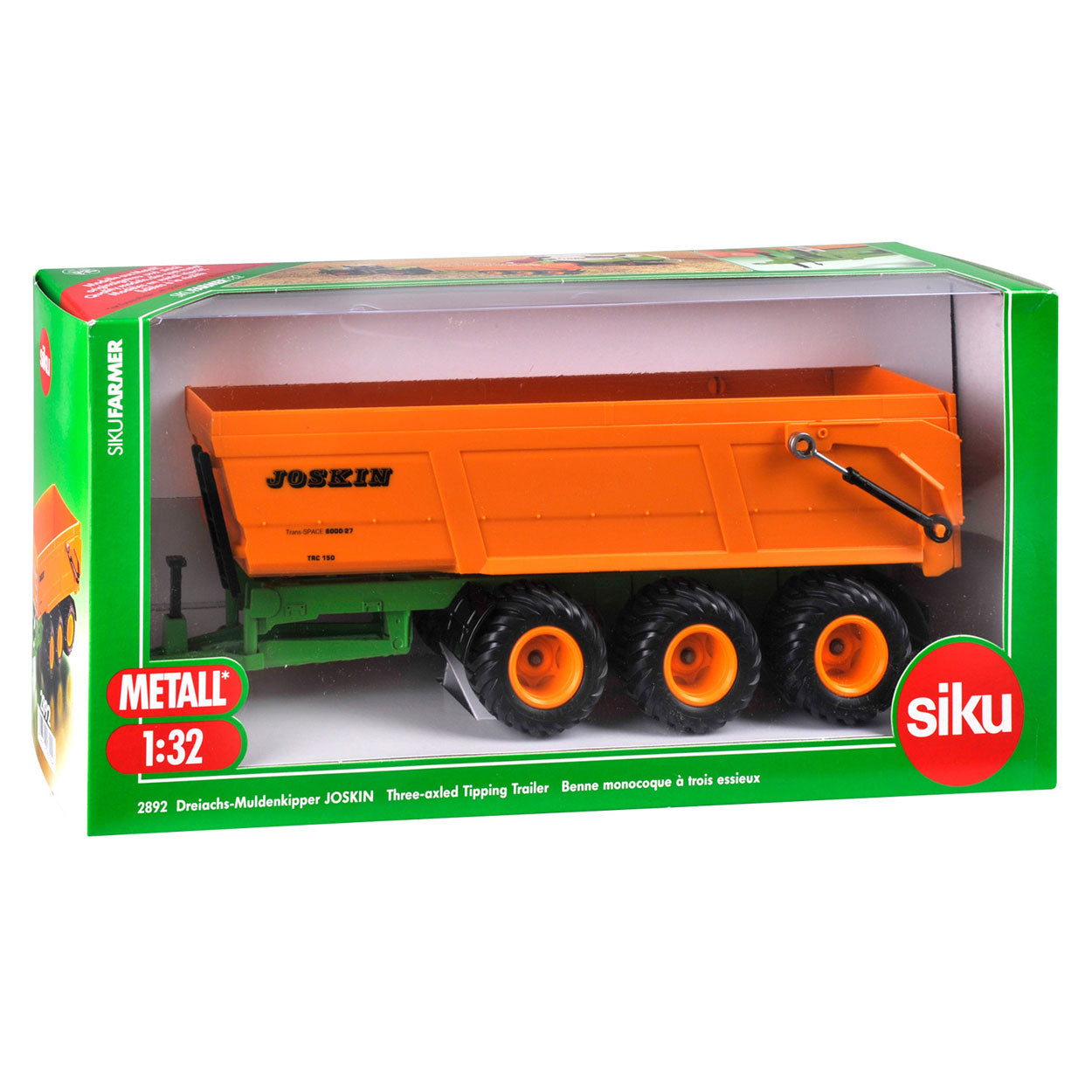 Siku 2892 joskin 3-wiels aanhanger met kantelbak 1:32