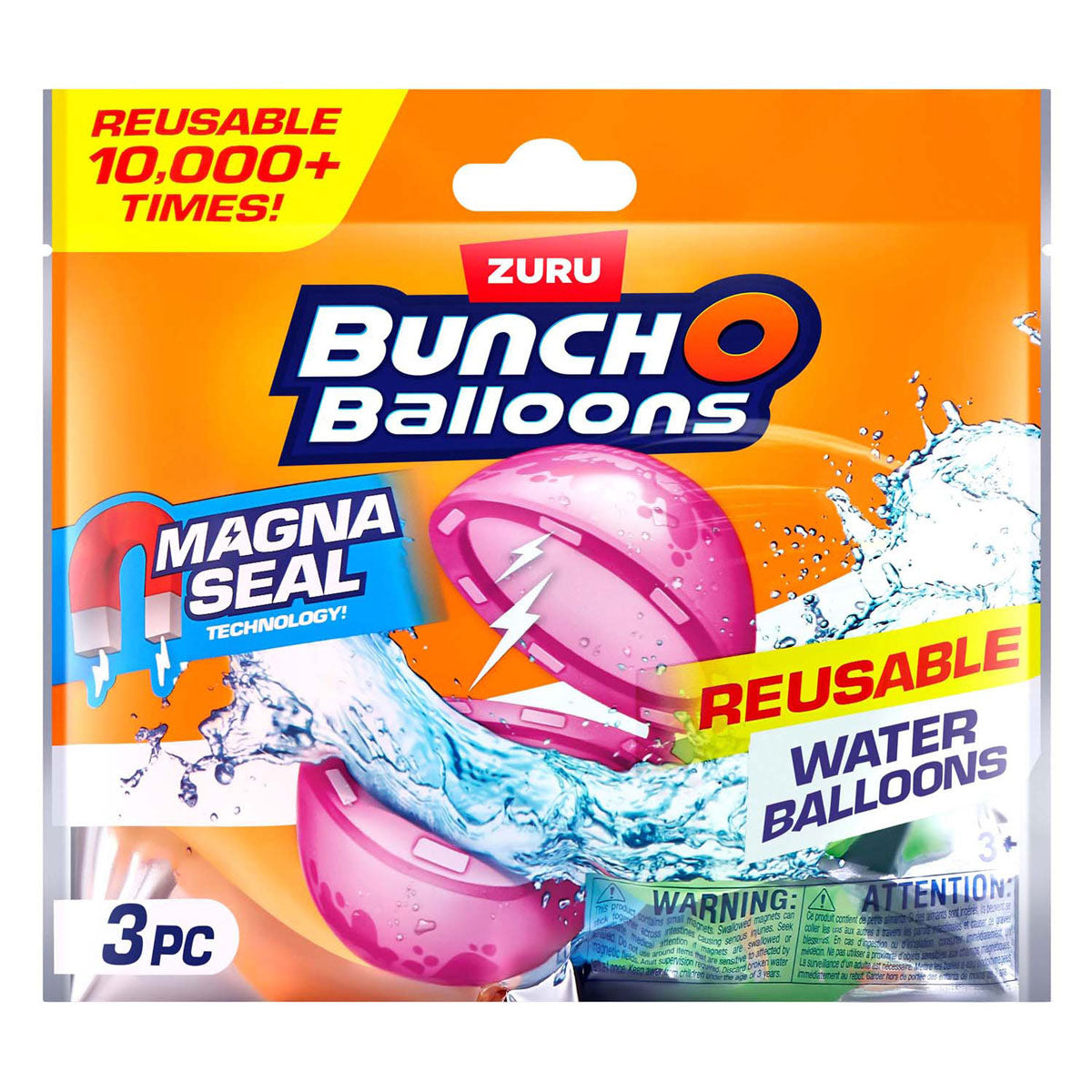 ZURU - ZURU waterballonnen herbruikbaar magnetisch 3-pack zomerplezier.