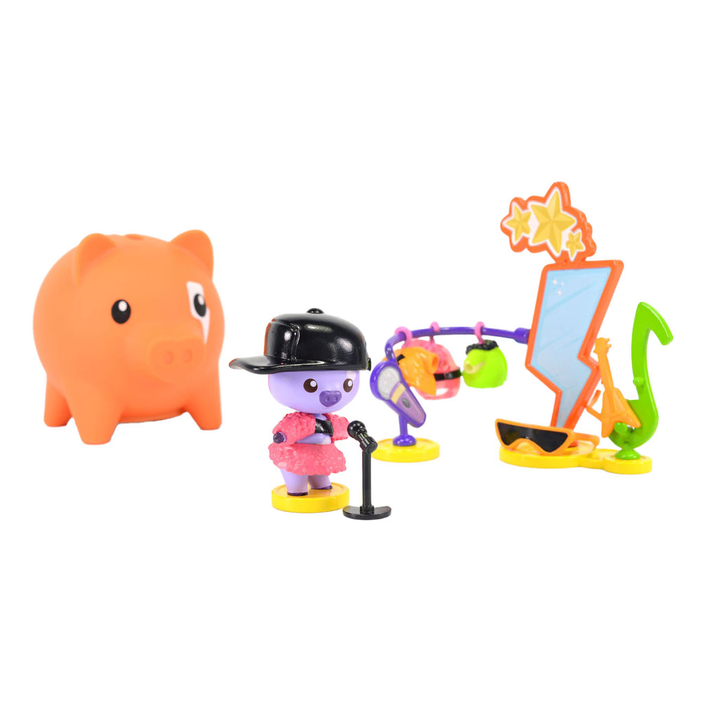 Pocket Money Piggies - Pocket Money Piggies Pockey money piggies speelfiguur met spaarpot - popstar pack
