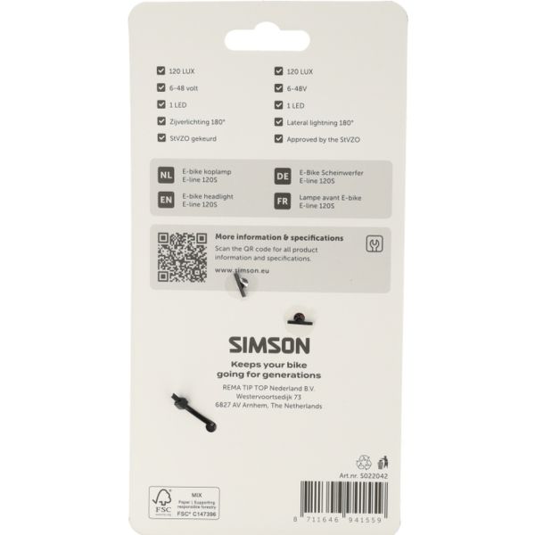 Simson - koplamp aurora e-line 120s