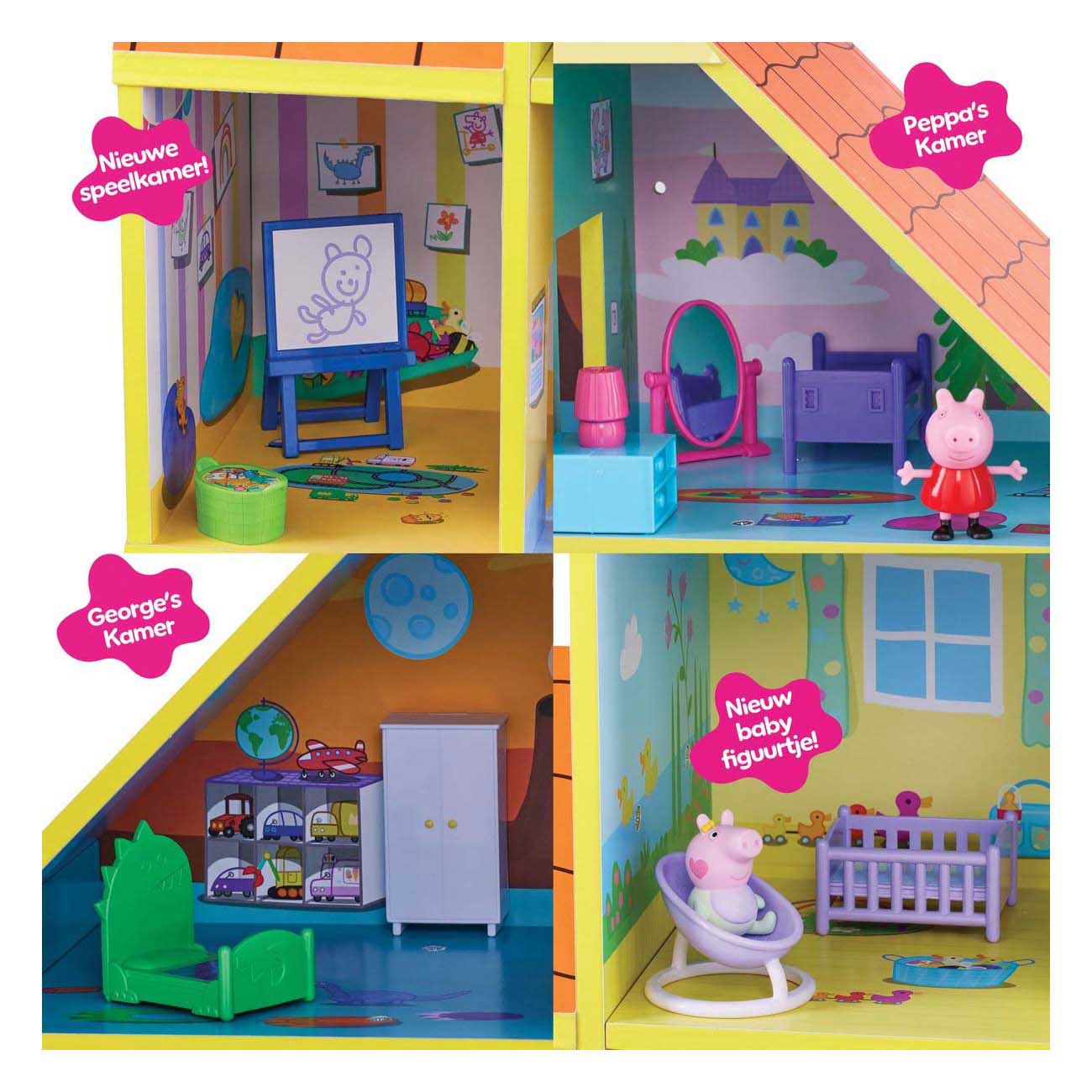 Gear2Play - Gear2 Peppa pig houten poppenhuis met 9 kamers
