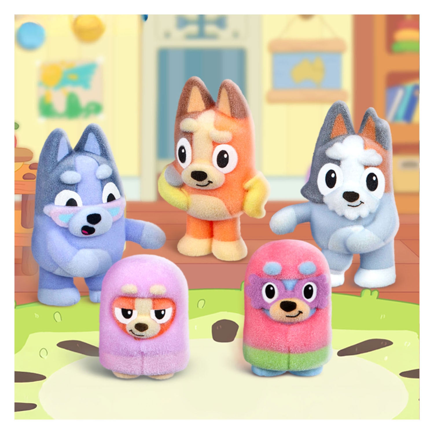 Spectron - Spectron Bluey fuzzies verzamelfiguren verrassingsset - 3 figuurtjes