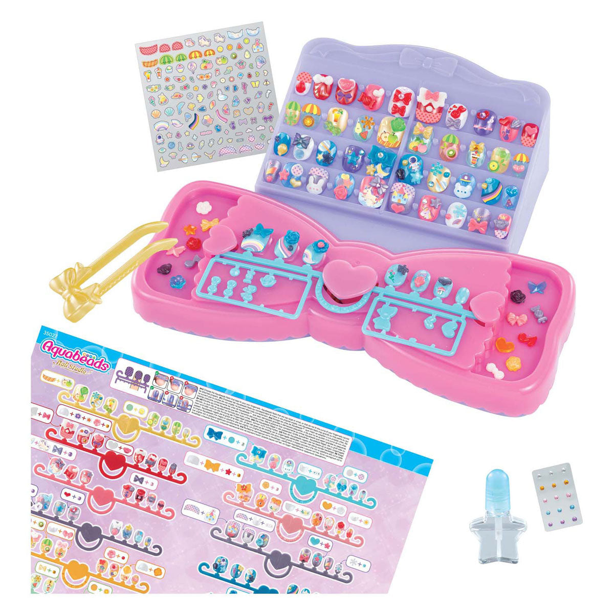 Aquabeads - Aquabeads veelkleurige nagelset voor kinderen- complete nagelstudio inclusief 60 nagels