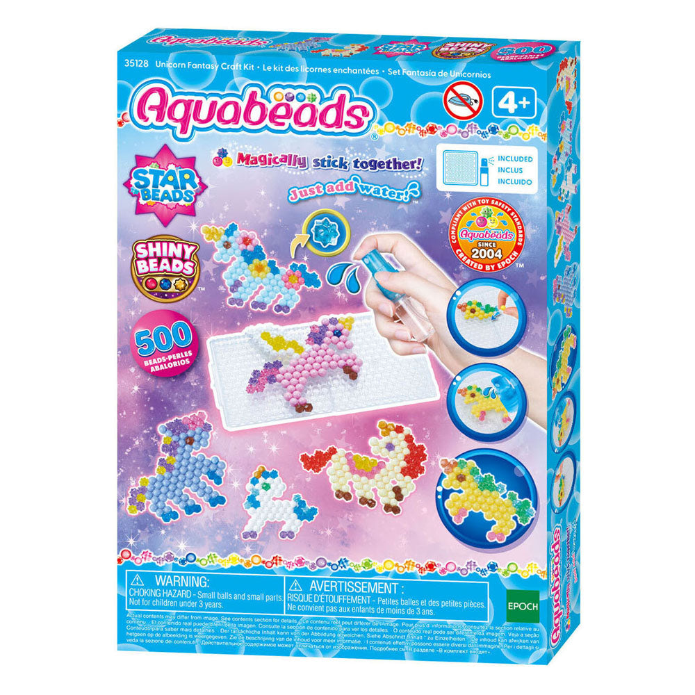 Aquabeads - Aquabeads unicorn friends craft kit- complete set met 500 parels in 27 kleuren