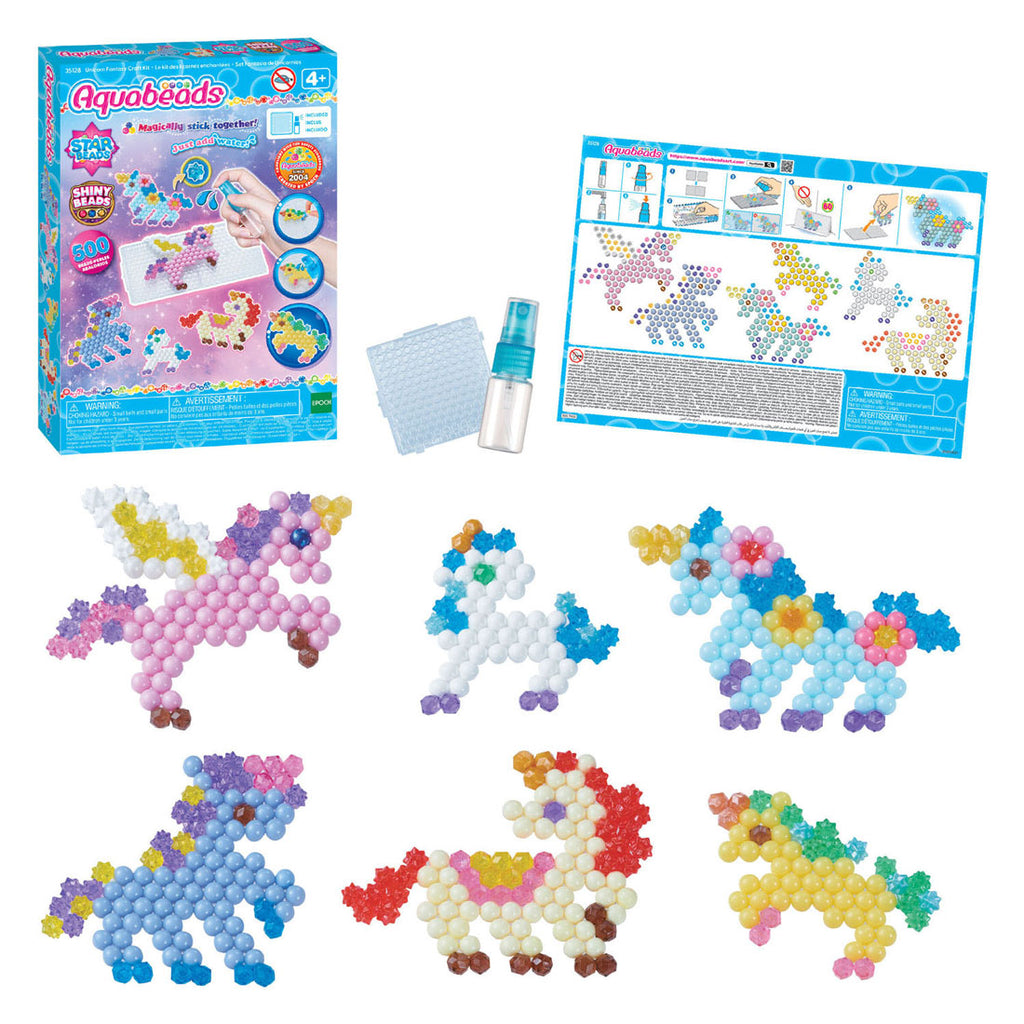Aquabeads unicorn friends craft kit- complete set met 500 parels in 27 kleuren