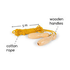 BS Toys - springtouw geel met houten handvatten