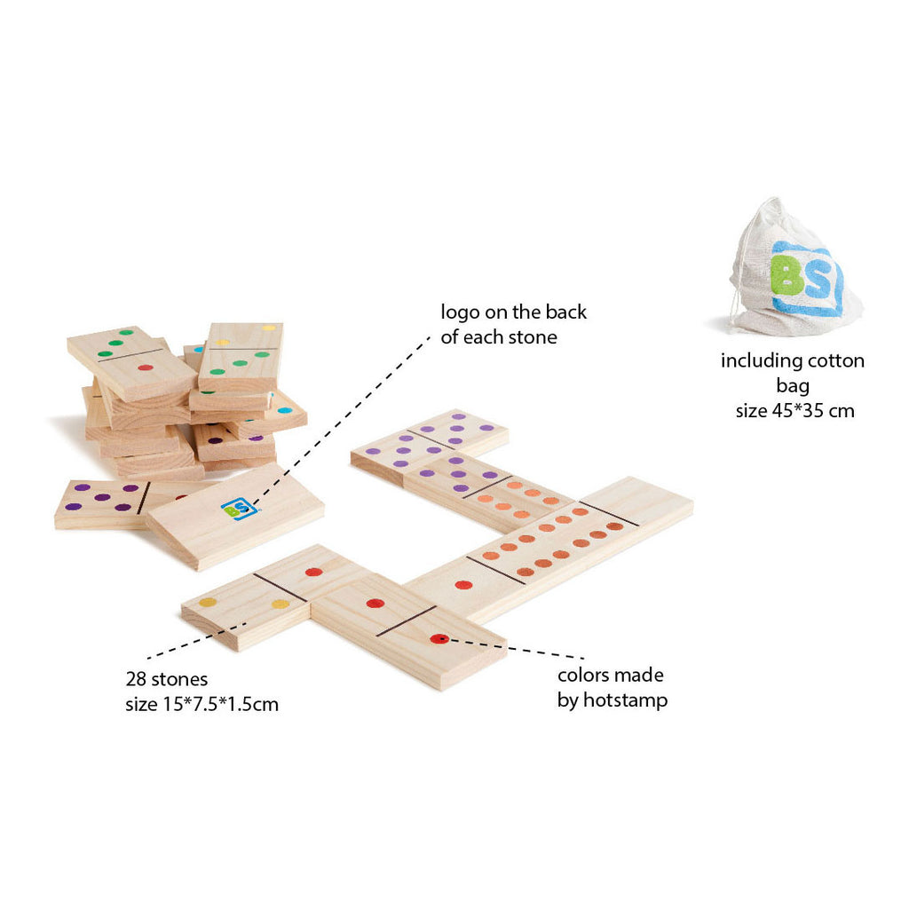 BS Toys - mega houten domino spel 28dlg.