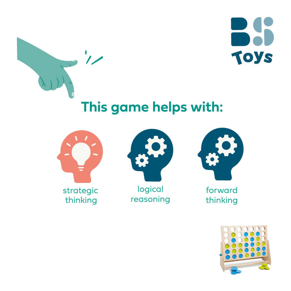 BS Toys - mega houten vier bij elkaar spel 43dlg