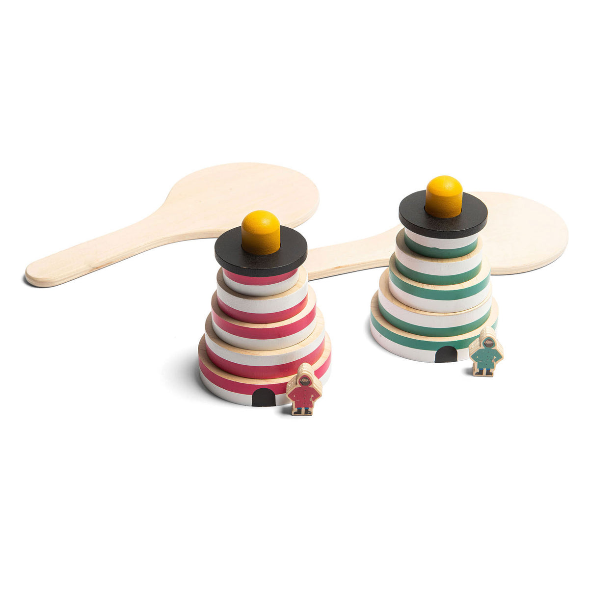 Bs toys bs vuurtoren estafette - fsc hout - 2 tot 8 spelers - estafettespel - actief spel