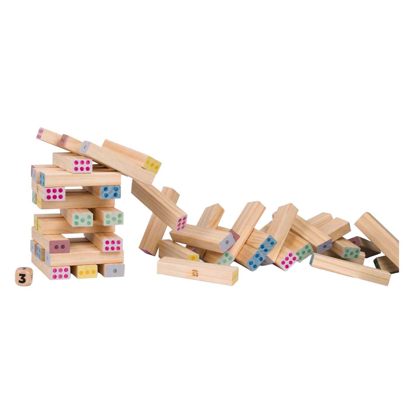 Bs toys houten reuzegroot nummertoren - 46dlg.