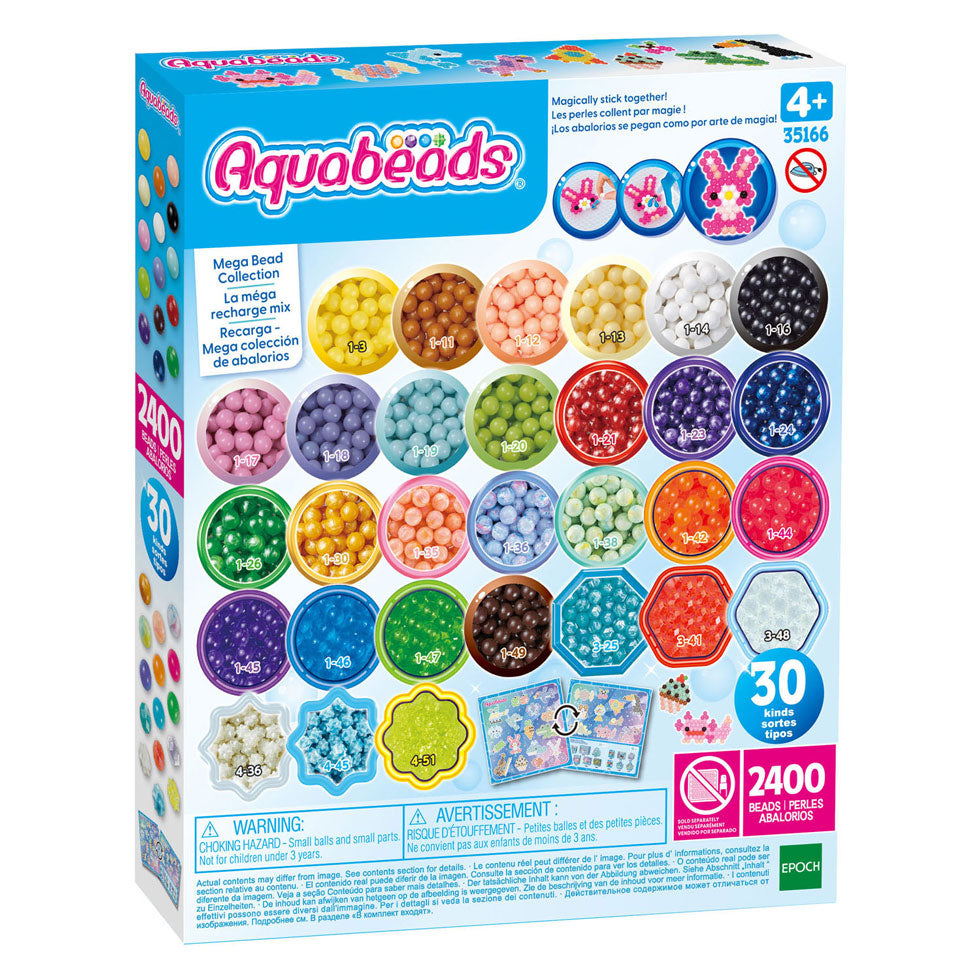EPOCH - EPOCH Aquabeads navulling mega bead set- 2400 parels inclusief de nieuwe neon parels