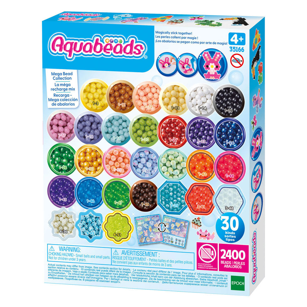 EPOCH - EPOCH Aquabeads navulling mega bead set- 2400 parels inclusief de nieuwe neon parels