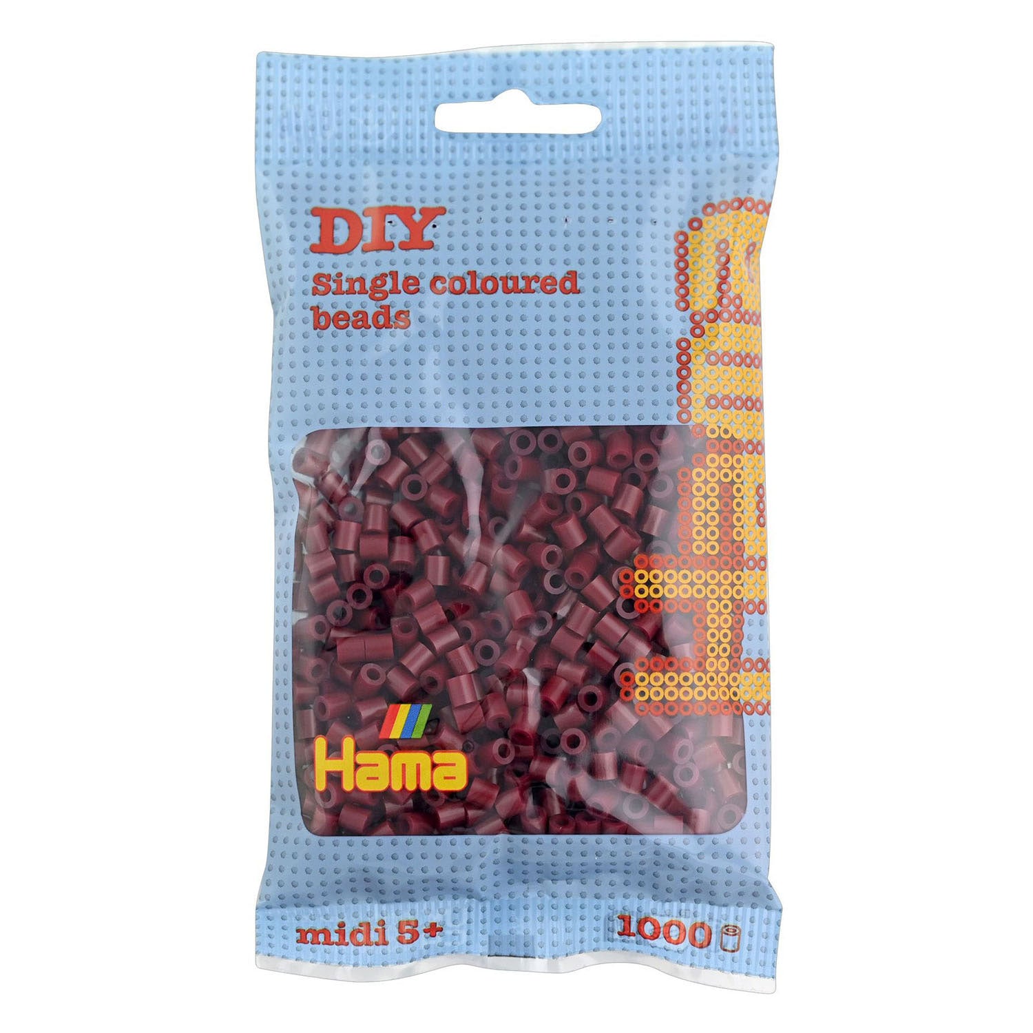 Hama midi strijkkralen - bordeaux rood (030), 1000st.