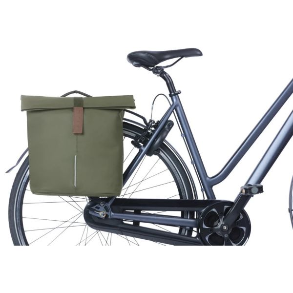 BASIL - BASIL Dubbele fietstas city mik 28 - 32 liter - moss green