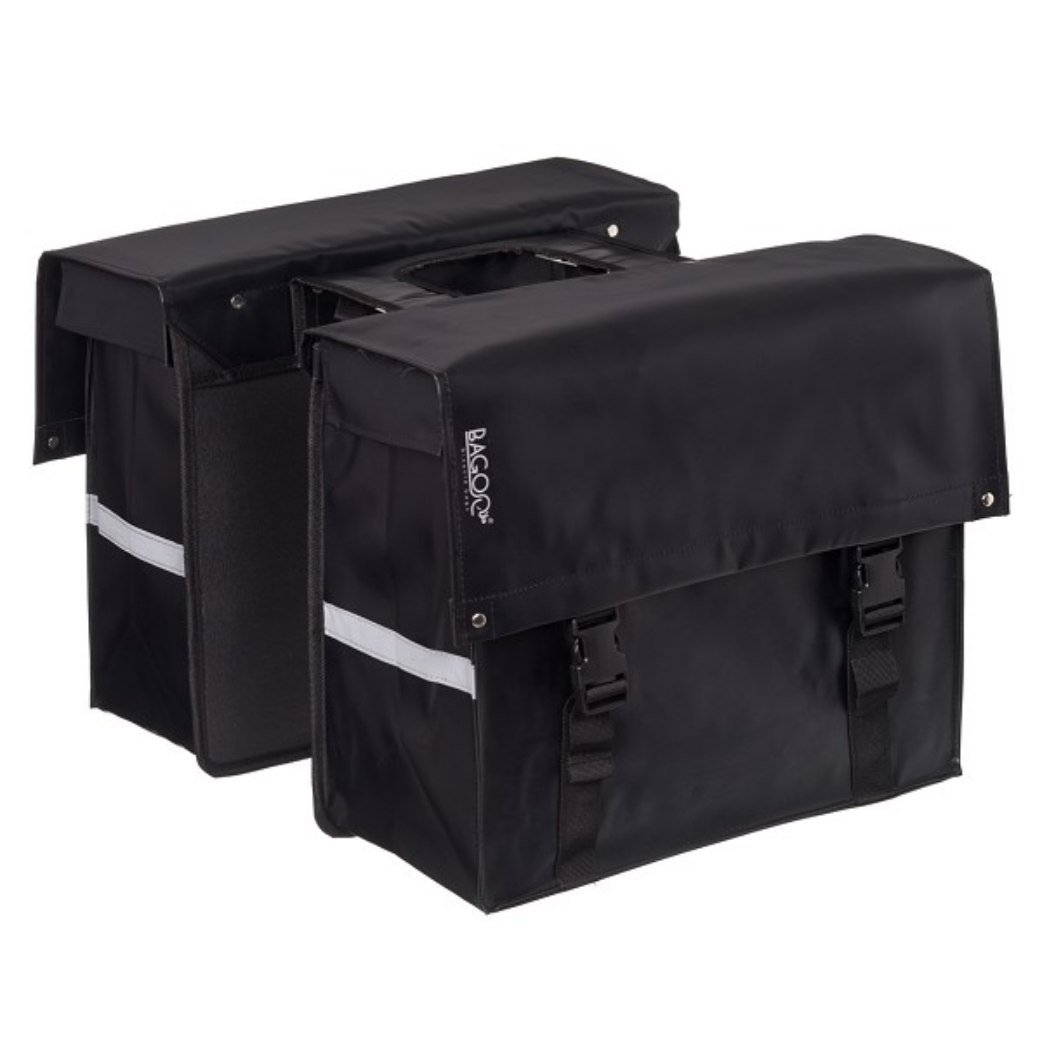 Bagoo - Bagoo dubbele fietstas bisonyl zwart inhoud 46l