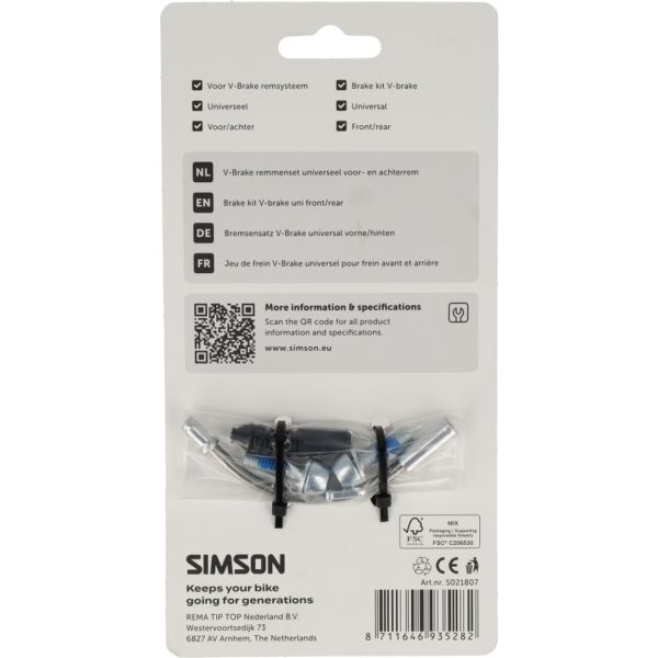 Simson - v-brake remmenset geschikt als voor- en achterrem