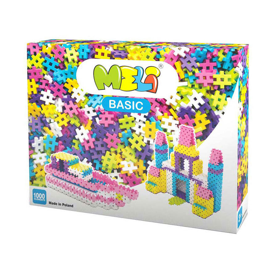 Meli basic roze bouwblokken, 1000dlg.