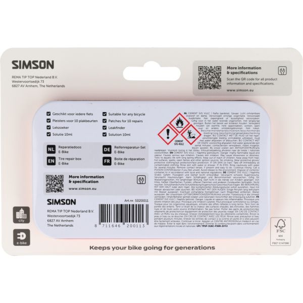 Simson - reparatiedoos e-bike op kaart