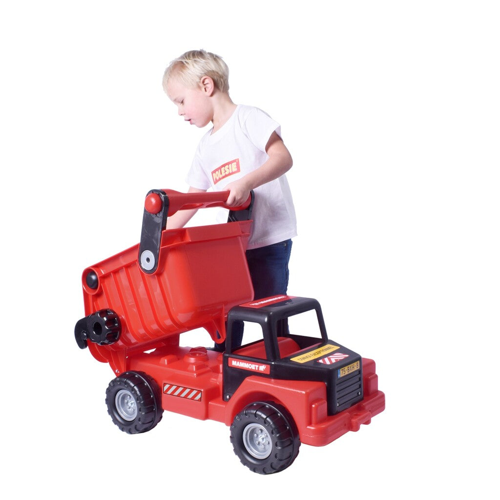 Polesie mammoet mega kiepwagen rood zwart