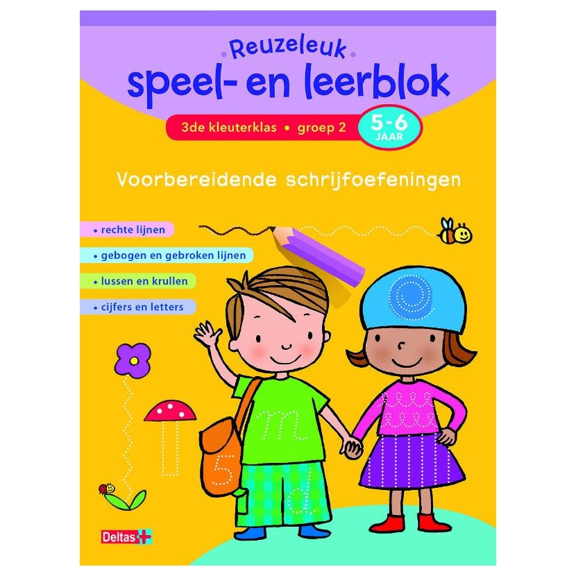 Deltas reuzeleuk speel- en leerblok voorbereidende schrijfoefening