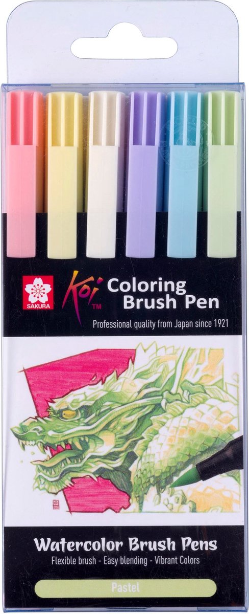 Sakura - Sakura brushpen set pastel kleuren - creatieve stiften voor tekenen en kleuren.