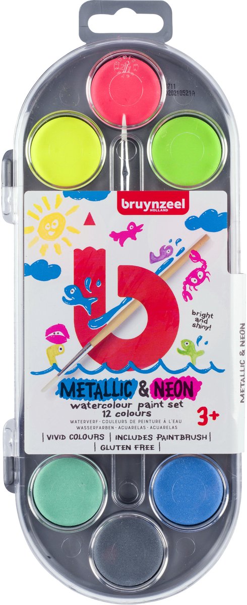 Bruynzeel - Waterverfset kids metallic en neon